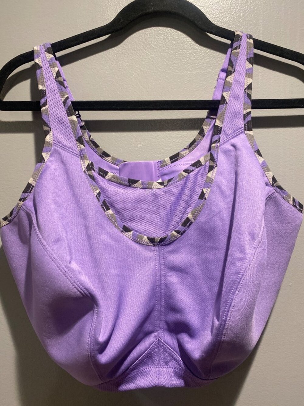 Glamorise 42F Full Coverage Bra Camo Purple Non-Padded Support Comfort Fit